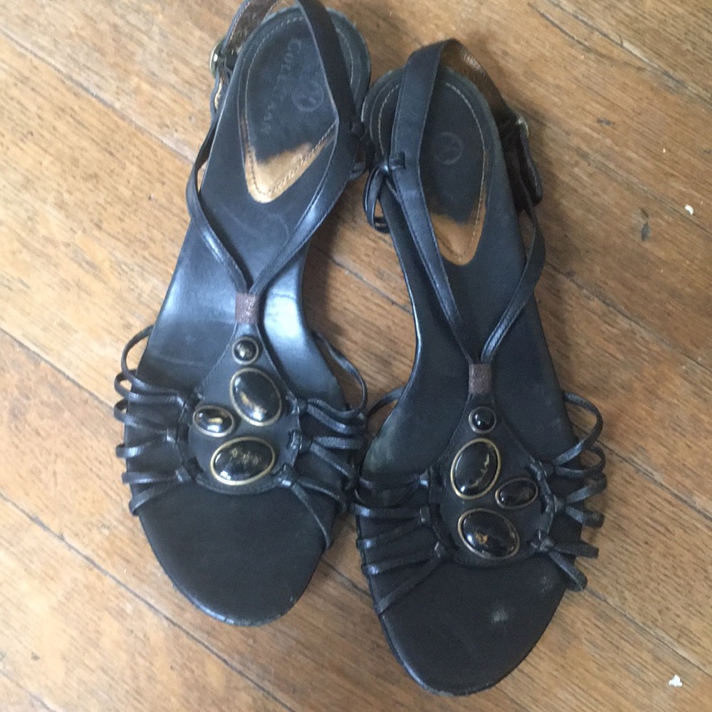 Cole Hahn kitten heel black leather